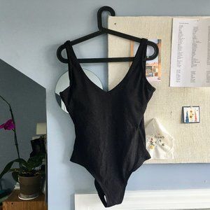 NWT Andie Ibiza Black Ribbed One Piece Swimsuit